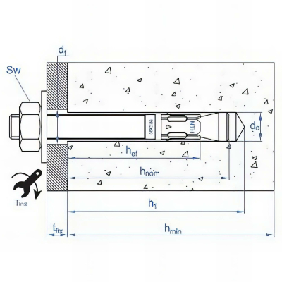 100 Goujons d'ancrage mâle charges lourdes zingués - M6 x L. 130 mm 2