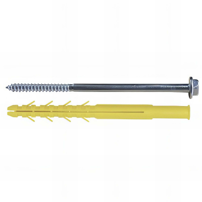 10 Chevilles longues D. 10 x 160 mm + Tirefond D. 7 x 160 mm - Tête hexa. 13 mm Torx T40 - Zingué