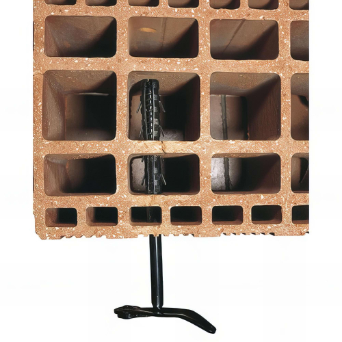 2 Arrêts de volet pour parpaing et brique creuse D. 10 x 250 mm + chev. D. 12x130 mm - Noir