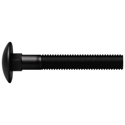100 Vis tête ronde collet carré zingués Noir - longueur 70 mm
