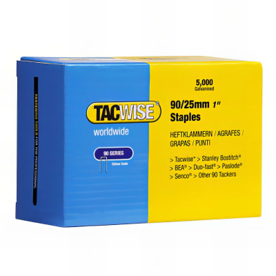 5 000 agrafes galvanisées L. 25 mm type 90 - 0308 - Tacwise
