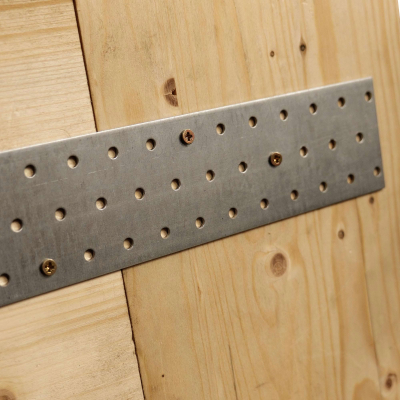 20 plaques d'assemblage perforées - Connecteurs bois - Acier galvanisé - 300x60 mm - Epaisseur 2 mm - Fabrication européenne