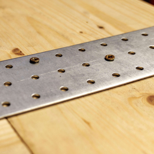 20 plaques d'assemblage perforées - Connecteurs bois - Acier galvanisé - 300x60 mm - Epaisseur 2 mm - Fabrication européenne