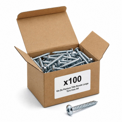 100 Vis Penture Torx Inox A4 - diamètre 6 mm