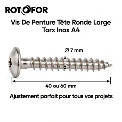 50 Vis Penture Torx Inox A4 7.0 mm 2