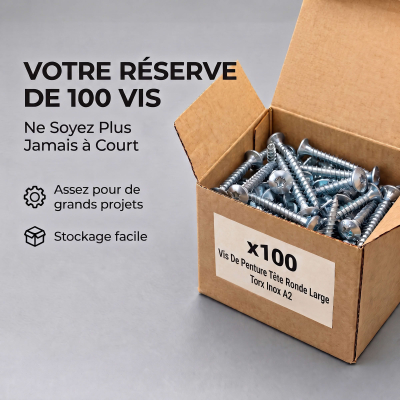 100 Vis Penture Torx Inox A2 - Diamètre 6 mm