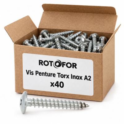 40 Vis Penture Torx Inox A2 - Diamètre 6,0 mm - Longueur 50mm