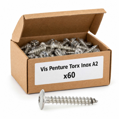 60 Vis Penture Torx Inox A2 7.0 X 30 mm