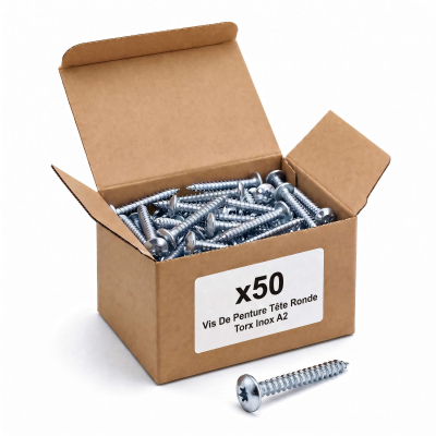 50 Vis Penture Torx Inox A2 - Diamètre 6 mm