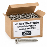 200 Vis tôle tête fraisée pozidriv Inox A2 DIN7982 Diamètre 4,2 mm