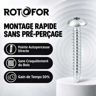 20 Vis Penture Autoperceuse acier zingués blanc 6.3 X 50.8