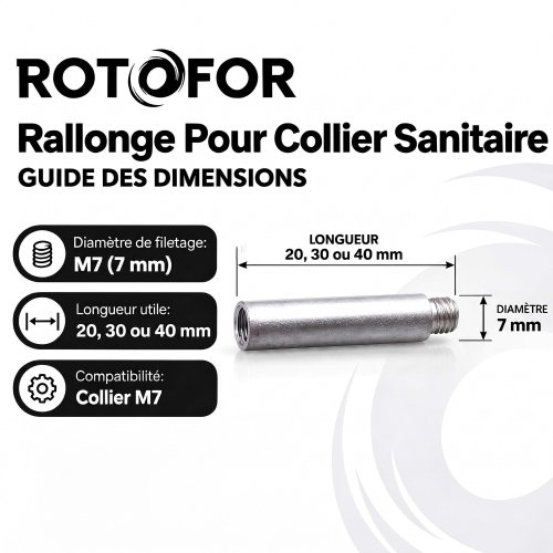 Lot de 10 Rallonges Collier Sanitaire - Diamètre 7 mm
