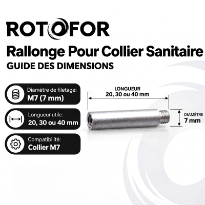 Lot de 10 Rallonges Collier Sanitaire - Diamètre 7 mm