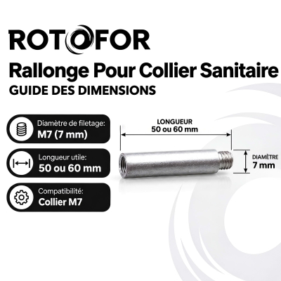 50 Rallonge Collier Sanitaire - 7 x 150 mm 2