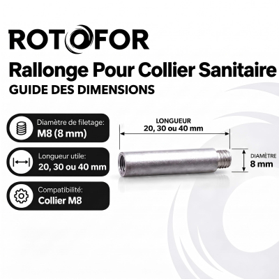 50 Rallonges Collier Sanitaire 8 X 125 2
