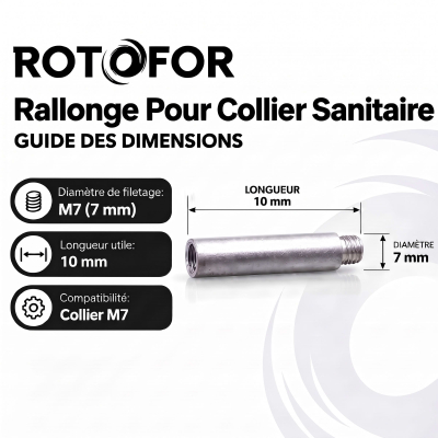 Rallonge Collier Sanitaire - 7 X 150 - L10 Boîte 100 Pcs 2