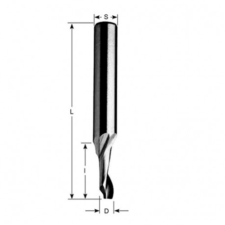 Fraise CMT hélicoïdale pour l'alu et le PVC, diamètre 10mm, queue