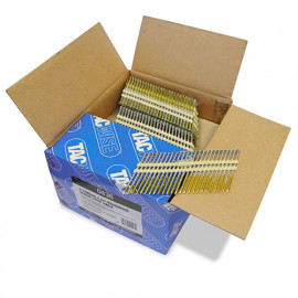 Boîte de 3000 clous à tête ronde, filetés extra galvanisés en bande plastique 22° D. 3,1 x 90 mm - Tacwise - 0436