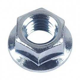 Ecrou hexagonal à embase crantée M10 mm Zingué - Boite de 100 pcs - Fixtout 07081002B