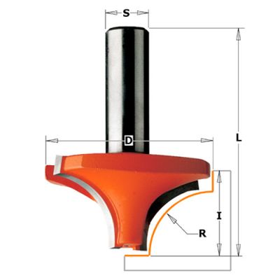 Fraise à arrondir quart de rond 2 tranchants D. 21 x Lu. 12 x Q. 6 x R. 5 mm - 727.050.11 - CMT