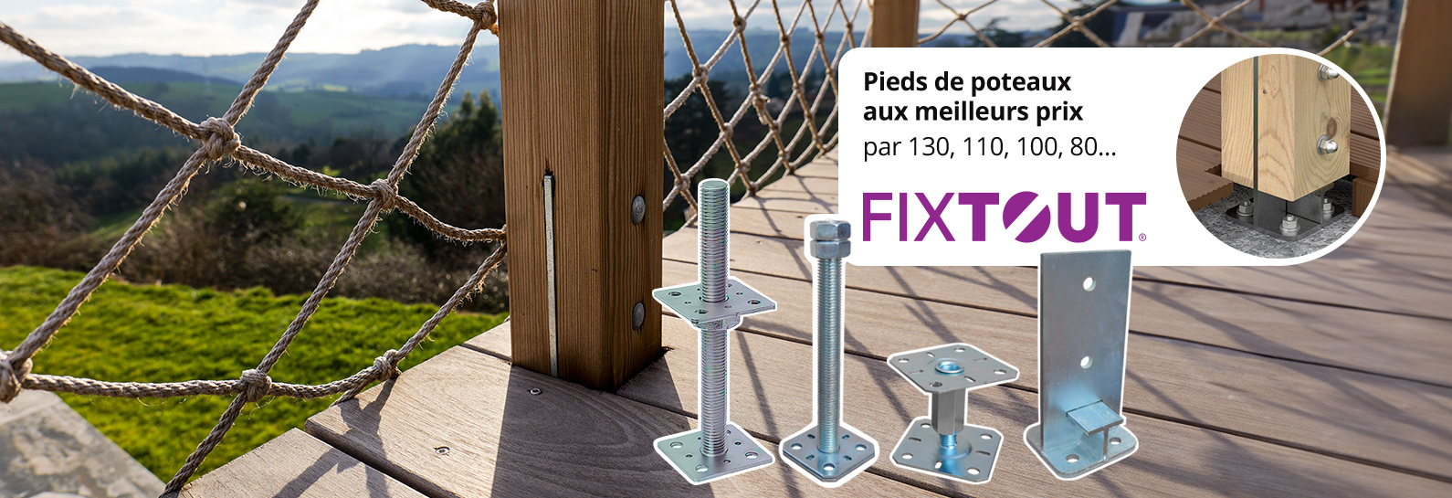 Support pour poteau bois